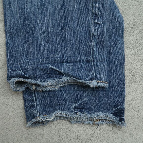 Ariya Jeans Womens Size 13/14 Blue Low-Rise Straight Denim 27.5"Inseam Destroyed - Picture 12 of 14